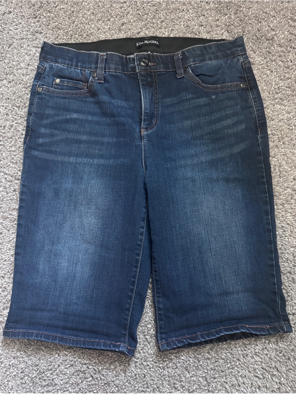 Kim Rogers Dark Indigo Denim Bermuda Jean Shorts-10
